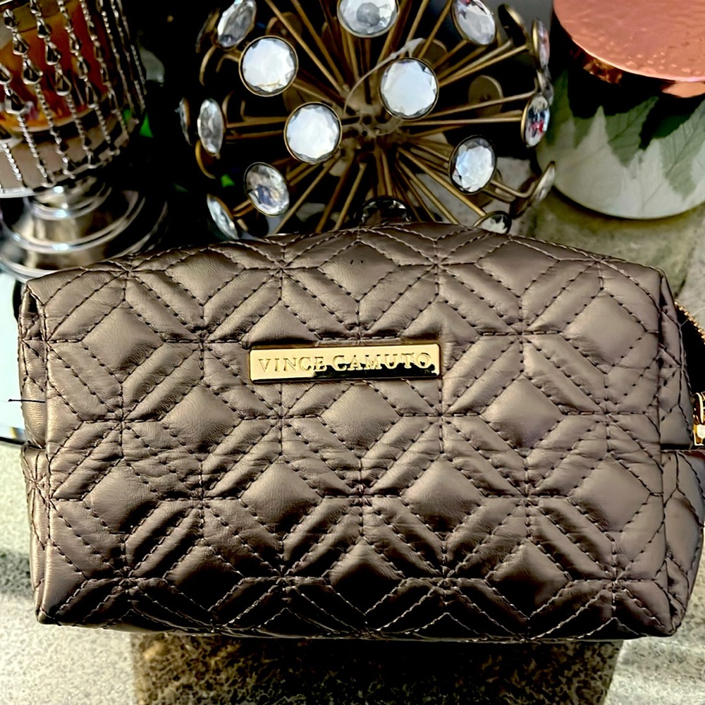 Vince Camino Gold makeup bag